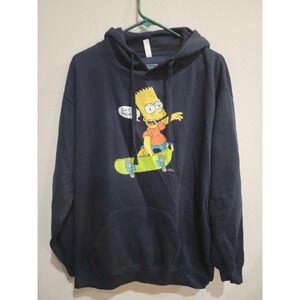 Bart Simpson Unisex PULLOVER Hoodie The Simpsons Eat My Shorts Size L NWOT